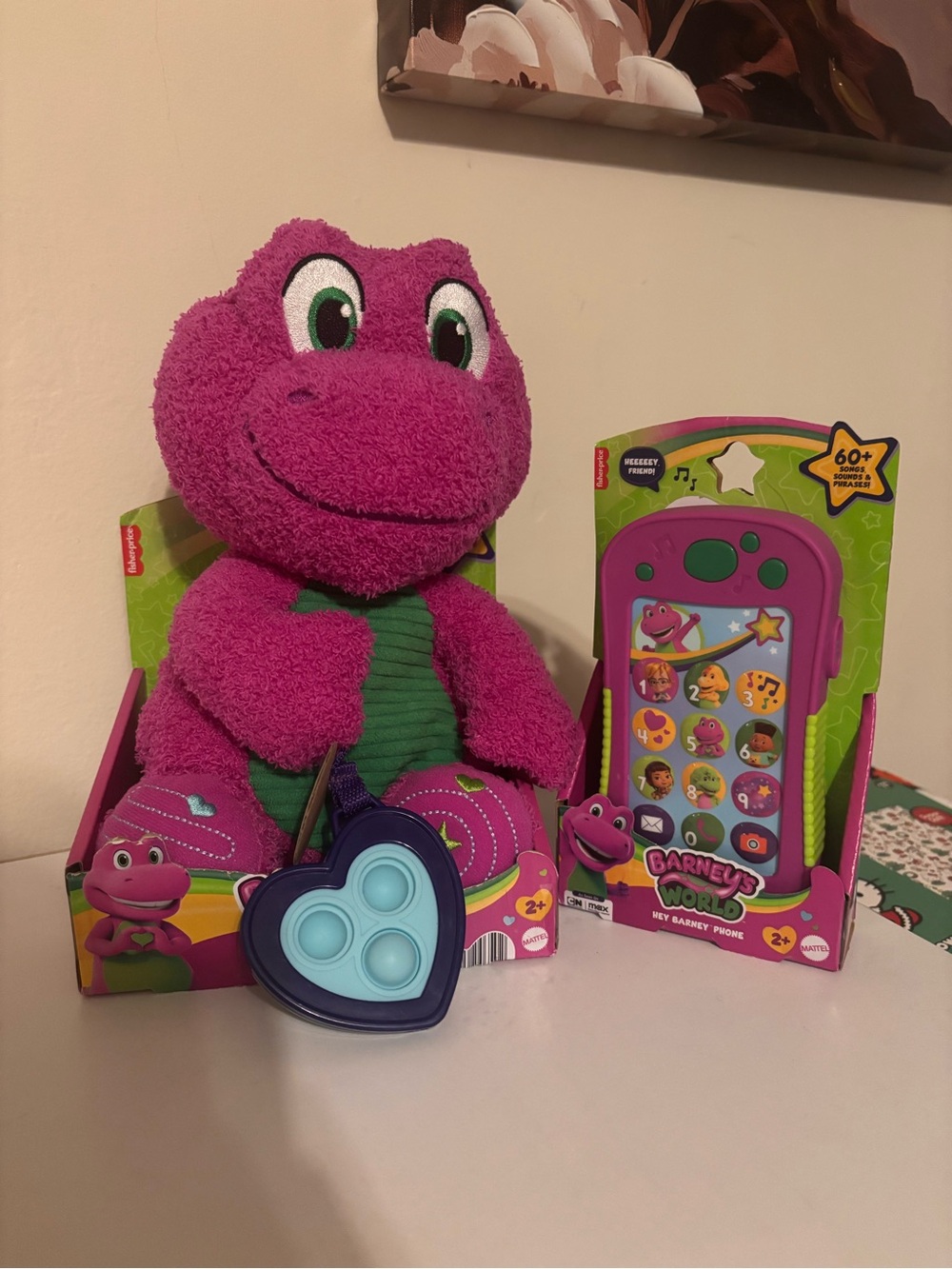 Purple Barney Plush with Interactive Phone Toy - Kids Stuffed Animal Set